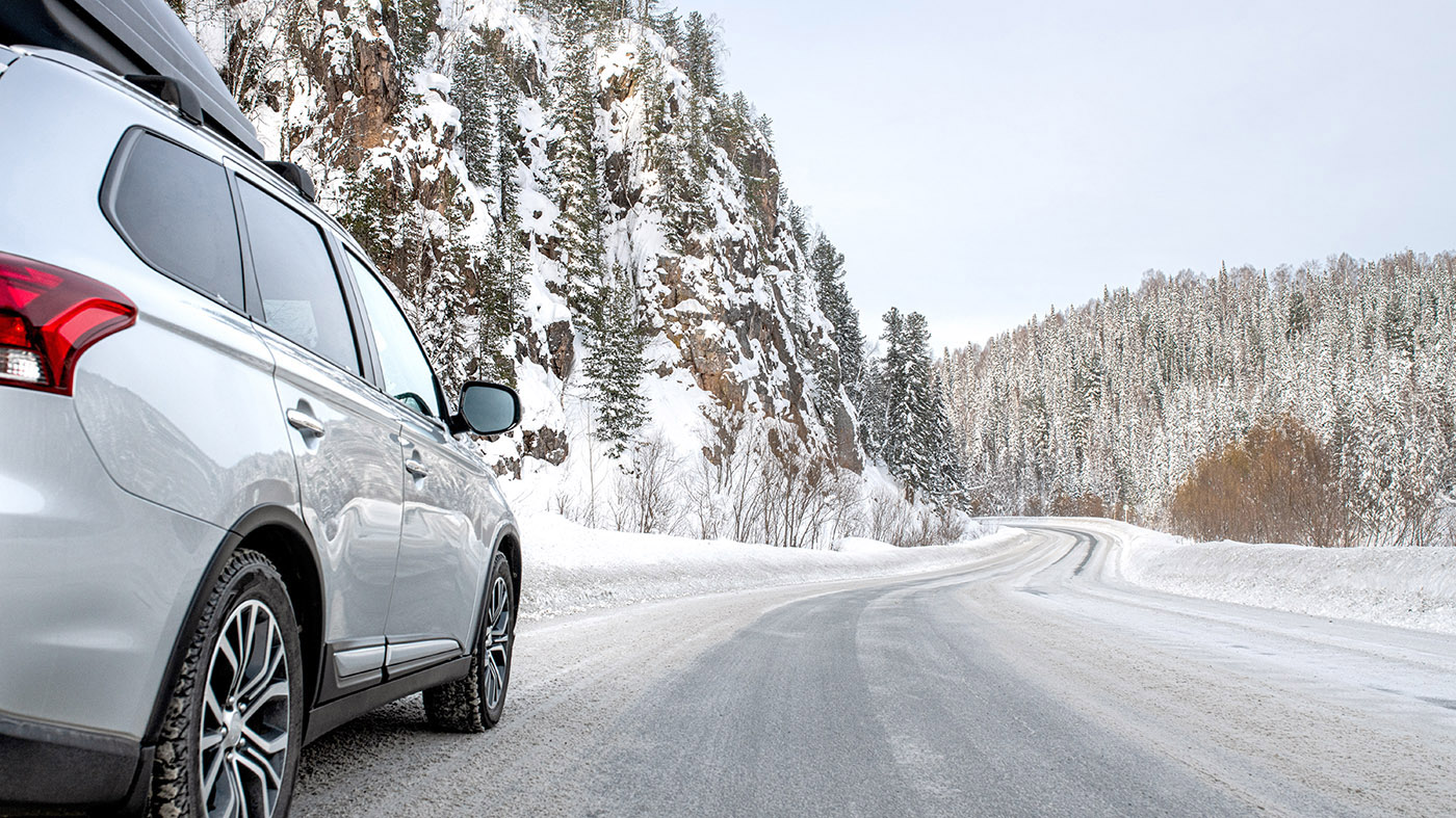 Car on snowy road